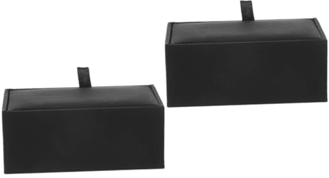Cabilock 2Er-Box Manschettenknopfbox aus Leder dekorative Geschenkboxen tragbarer Organizer
