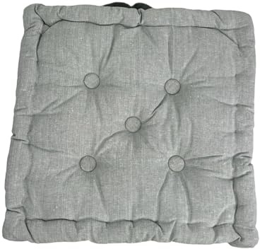 Tata Home Set 4 Cuscini per Sedie da Interno da Esterno Cuscino Mattonella Cucina Cuscino Materasso Giardino 40x40 cm Imbottitura 6 cm Grigio (4 pezzi)