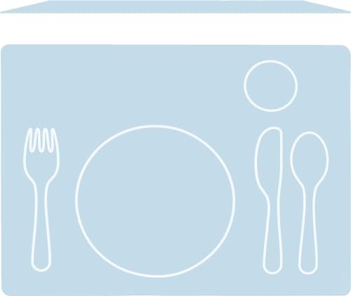 Montessori Silikon Tischset für Kinder - Platzset - abwaschbar (Babyblau, 40x30cm)