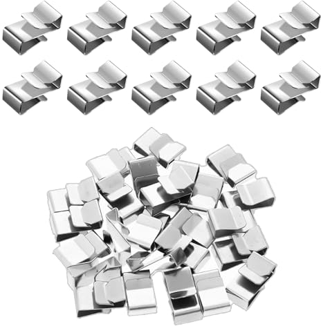 25 Stück Metall Kabelclips, Silber Solarkabel Kabelklemmen Verzinkt Kabelhalter Anti-Rost Anhängerkabel Drahtklemmen für Photovoltaik Kabelmanagement, Kabelkonfektionierung, Kabelbefestigung