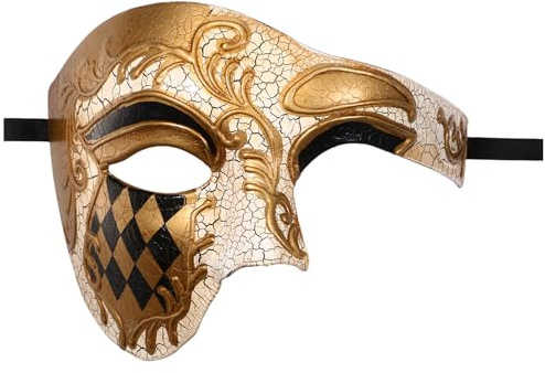 Oidea Masque vénitien pour homme : fantôme de l'opéra, masque vénitien à un œil pour fête Mardi Gras Carnaval