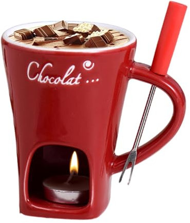 Tasse Fondue Chocolat, Service À Fondue Au Chocolat En Céramique De 200 Ml Avec Fourchettes, Tasses Fondantes Pour Le Beurre De Fromage Au Chocolat, Ustensiles De Cuisine À Fondue En Céramique
