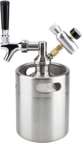 SHOUKAII Distributeur de Tour de bière Home Brewing 2L Robinet Pressurisé Home Brewing Craft Beer Dispenser Growler Mini Beer Keg System Bar Accessoires