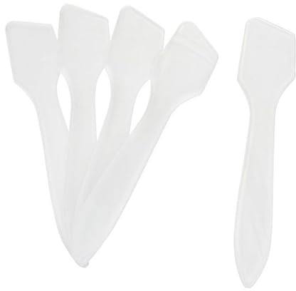 Espátula de Maquillaje Abs Desechable Punta Esmerilada 100 Unidades | Micro Espátula para Maquillaje de Abs, para Mezclar y Muestrear Productos de Belleza, Agarre Cómodo