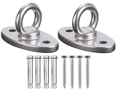 Anlising Deckenhaken Schwerlast Hängesessel, 2PCS Edelstahl 304 Wandöse Haken, Deckenhaken Hängesessel Edelstahl, Aufhängung Boxsack Halterung, für Hängesessel, Schaukel, Yogatuch, Boxsack