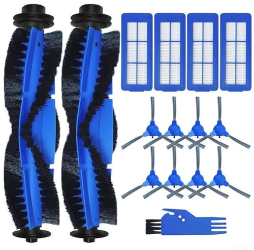 Robot Aspirapolvere Kit per RoboVac 11S Max Contiene 2 Centrali Per Spazzole, 4 Filtri, 8 Laterali Per Spazzole e 1 Pulizia Per Spazzola