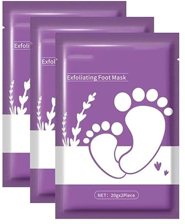 3 mascarillas exfoliantes para pies, calcetines de eliminación de callos para mejorar los pies ásperos y agrietados, hidratante, cuidado cómodo de los pies, experiencia de spa de pies, exfoliación de