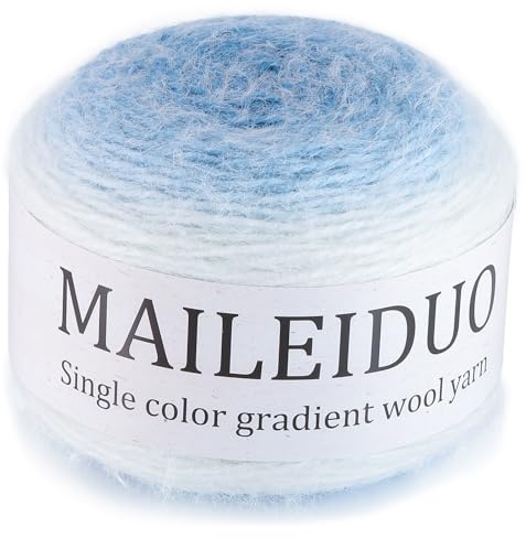 Blanket Yarn, Wolle zum Häkeln,- 1 Packung 456 m Garn/200 g 8% Wool, 73% Acrylic,19% Nylon farbverlauf Garn für Elegante Schal,Pullover, Decken