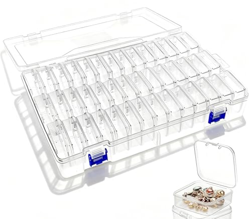 ZYETGH 45 Stück Kleine Aufbewahrungsboxen, Sortierboxen für Kleinteile mit Deckel 5.5x5.5x2cm Aufbewahrungsbox Transparent Aufbewahrung Sortierboxen Kleinteile