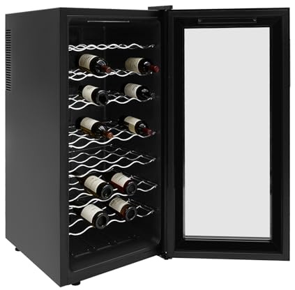 Fermoirper Cave à vin - 78 l - 32 bouteilles - Petite cave à vin avec panneau tactile LED - Anti-UV - Plage de température de refroidissement : 12-18 °C