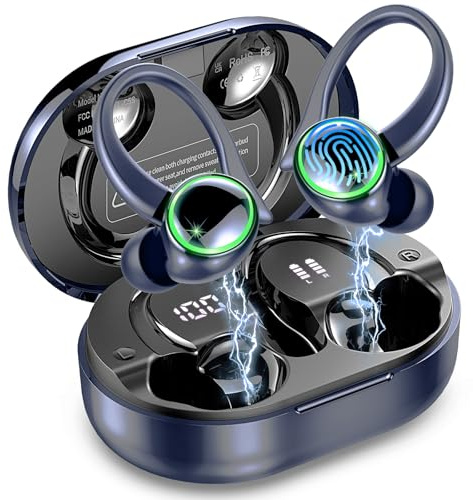 2026 Écouteurs Bluetooth Sport, Écouteurs Sans Fil Bluetooth 5.4 Hi-Fi Stéréo, 50 h d’Écoute, Écouteurs Intra-Auriculaires avec ENC Réduction du Bruit et 4 Micros HD, Affichage LED, Écouteurs Sans Fil