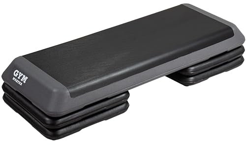GYM MASTER Deluxe Adjustable Aerobic Stepper Home Cardio Workout Equipment - Wide Platform