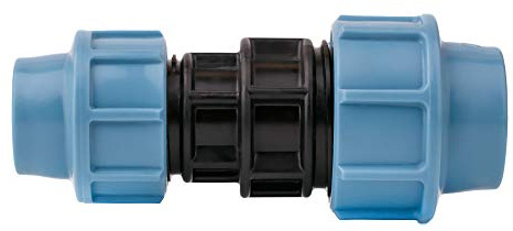 HYDROBIL Raccordo Idraulico MDPE per Tubi d'Acqua, Manicotto di Riduzione 25mm x 20mm, per Tubi in Plastica MDPE, 16 Bar, Temperatura Massima 45°C, Raccordi a Compressione