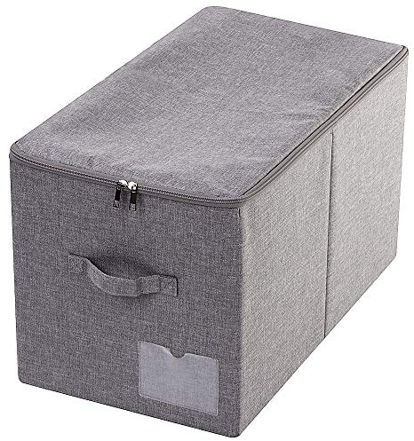 iwill CREATE PRO 56 (L) x 32 (B) x 33 cm (H) Faltbare Wintergarderobe Aufbewahrungsbox mit Reißverschlussdeckel, Dunkelgrau