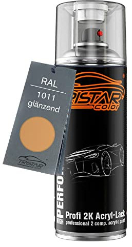 TRISTARcolor RAL 1011 Braunbeige glänzend 2K Acryl Spraydose Sprühdose Spritzlack Sprühlack 400 ml schnelltrocknend