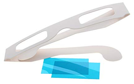 Othmro 1pc Paper Cardboard 3D Glasses, Blue Cardboard Glasses White Paper Glasses Frame 3D Glasses for 3D Virtual Video, 3D DVDs, 3D Video Games, Comics, Images