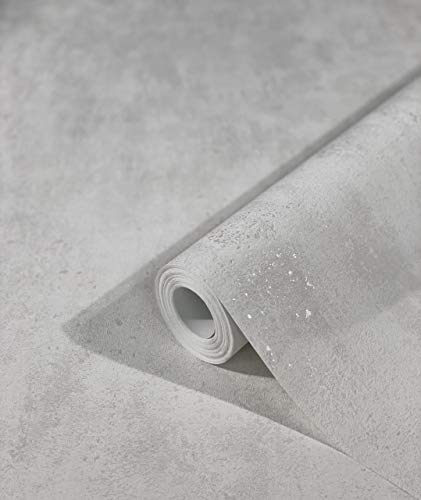 marburg Carta da parati bianco effetto cemento per camera da letto o soggiorno Carta da parati in tessuto non tessuto 100% made in Germany QUALITÀ PREMIUM 10,05 x 0,53m