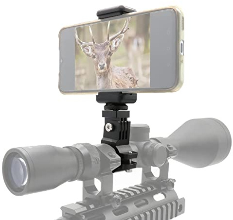 Higoo Universal Scope Phone Mount Holder Camera Gun Mount Adapter, Adjustable Bike Phone Holder, Motorcycle Handlebar Phone Mount