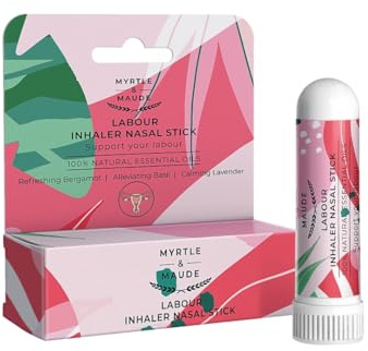 Myrtle & Maude - Labour Preparation Aromatherapy Inhaler Nasal Stick - 100% Natural Essential Oils - Made with Bergamot, Basil and Lavender - Vegan (1 Pack)