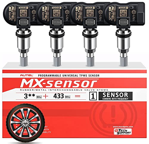 Autel RDKS Sensoren 2in1 Reifen Sensoren, OE-Level Pressemitteilung Universell 100% Programmierbar Durch RDKS Programmiergerät TS408S TS501 PRO TS508WF MX808TS MK900TS MP900TS (4 Stück, Metallventil)
