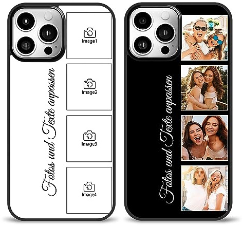 Easycosy personalisierte Handyhülle mit Bild für 17 16 15 14 13 12 Pro/Max/Mini XR X Xs Max, Handy iPhone-Hülle mit Fotos für Beste Freunde, Familie, Pärchen individuelle Vollschutz-TPU-Hülle