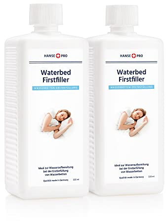 Hanse Pro Waterbed Firstfiller, 2 x 500 ml I Optimale Erstbefüllung von Wasserbetten I Extra starker Schutz I Wasserbett-Pflege I Spezial Konditionierer I Hochwirksam gegen Baktieren und Algen