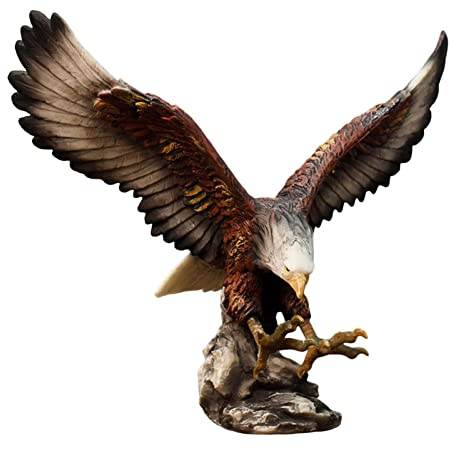 Sharplace Modern Lucky Eagle Figurines Feng Shui Animal Sculpture Statue for Shelf Decoration, 31cmx16.5cmx25.5cm