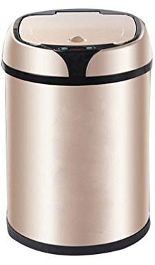 DYPASA Corbeille à Papier Poubelle à Rabat créative Automatique Poubelle Grande capacité de 8 litres Salon Poubelle à Champagne en Or Poubelle De Bureau