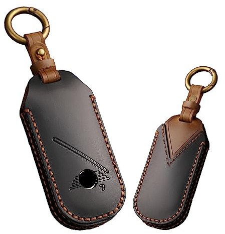 ontto Autoschlüssel Hülle Passt für BMW Mini Countryman Cooper One 2023 2024 Leder Schlüsselhülle Schlüsselbox Schutzhülle Schlüsselanhänger Schlüssel Etui 4 Taste- Schwarz