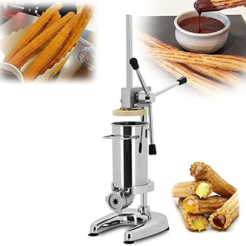 Kommerzielle Maschine, 3 l vertikaler spanischer Churros-Maker, manueller Churrera-Churros-Füller-Maker mit 5 Spritztüllen, lateinamerikanische Frucht-Donut-Maschine für Hotels, Ca