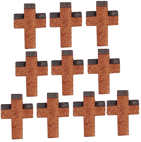 Lurrose Holzkreuz- 200 Stück Natürliches Holz Kreuzanhänger Kreuzanhänger Für Armband Schlüsselanhänger Kreative Schlüsselanhänger Kreuzanhänger