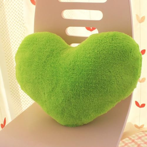 47 * 33cm Herzkissen Niedliches Kissen mit Herzverzierung Sofakissen gefüllt Herzkissen Kuschelkissen Flauschig Herz Kissen Plüschkissen Kissen für Mädchen Dekokissen Girly Aesthetic Kissen (Grün)