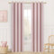 MRTREES Lot de 2 Rideau Occultant Rose Clair à Oeillets pour Chambre Fille 140x225 CM, Rideaux Thermiques Isolants Anti Froid Décoration Porte Fenetre Salon Moderne, Rideau Opaque Doux