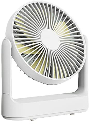 PLCPDM Ventilador de mesa de 7 pulgadas USB fuerte 4000 mAh recargable ventilador de escritorio 4 velocidades para el hogar, oficina, viajes, ventilador de techo
