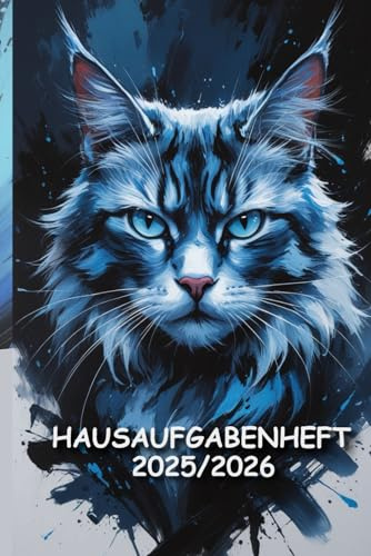 Hausaufgabenheft 2025/2026 Katzen Design mit Stundenplan & Notizen: dein idealer Begleiter für ein gut organisiertes Schuljahr
