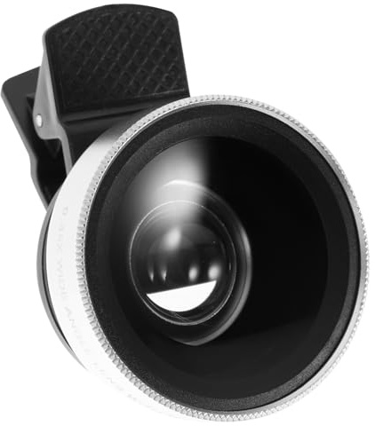DOITOOL 2-in-1 Smartphone Kameraobjektiv Weitwinkel 0,45-Fach Makro Metallobjektiv Mit Clip Für Smartphones Silber