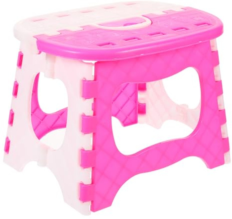 MAGICLULU Portable Folding Stool with Handle Plastic Step Stool for Kids and Adults Compact Foldaway Seat for Bathroom Kitchen Garden Fishing Home Use 9.84 X 7.48 X 7.48 in