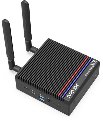 MINIX Z150-0dB lüfterloser Mini PC, Intel N150, 16GB DDR4, 512GB M.2 PCIe Gen3 x 4 NVMe SSD Mini Desktop Computer, 4K Dual Display/2.5G LAN/USB3.2/USB-C/Vesa Mount/Auto Power On for Offfice Business