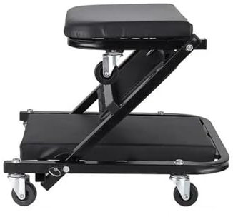 CQJJXKYC Werkstatt hocker Werkstatt Rollhocker Creeper Sitze Auf Rädern Auto Wartung Werkbank Stuhl Auto Werkstatt Bank Räder Roller Mit Klapp(Black)