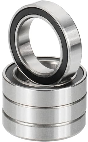 PATIKIL 6701-2RS Deep Groove Ball Bearing 12mm x 18mm x 4mm, 4 Pack Double Rubber Sealed Miniature Bearings for Electric Motor Industrial Machine, Black&Silver