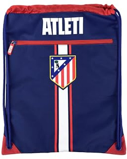 CYPBRANDS Atlético de Madrid, Mochila, Mochila saco, Bolsa con cuerdas, Extraescolares, Color Azul, Producto Oficial