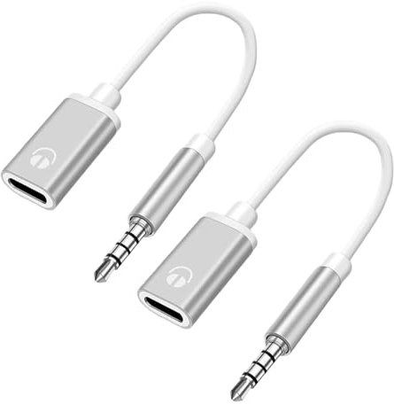 Dranng Câble USB-C 3,5millimètre, 2 Pièce Jack Adaptateur Casque, Câbles Audio Mâle Type C Femelle, Écouteur À Tête Plate Femelle Type C