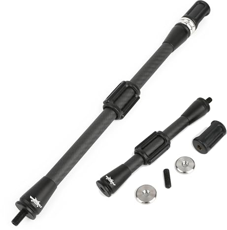 FQH 7/9/11/12/15 Zoll Bogenschießen Bogenstabilisator Pure Carbon Balance Bar Geeignet für Recurve Compound Bogen Outdoor Jagd Ziel Pfeil Übung Dämpfung Schalldämpfer (12inch)