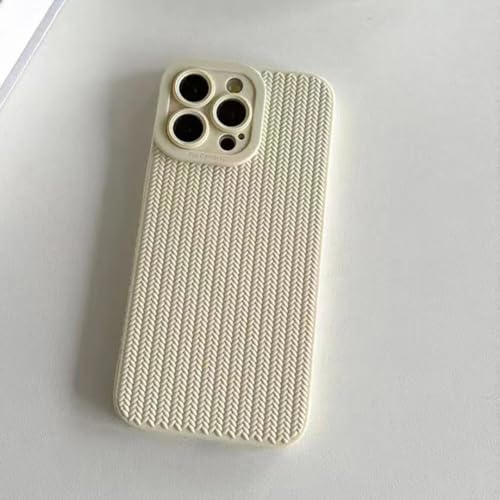 PYYLTTP Coque en Silicone à Motif tissé pour iPhone 16, 15, 14, 13, 12, 11 Pro, X, XR, XS Max, Protection d'objectif, Antichoc, Souple (pour iPhone 11/Beige)
