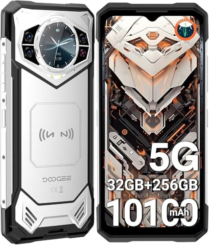 DOOGEE S200 Rugged Smartphone 5G, 32GB+256GB, 10100mAh Telefono Indistruttibile, 6.72”FHD 120 Hz Cellulare Indistruttibile Android 14, 100 MP,1.32 Rear Schermo,Fingerprint/Face ID/NFC/WiFi6/IP68/GPS