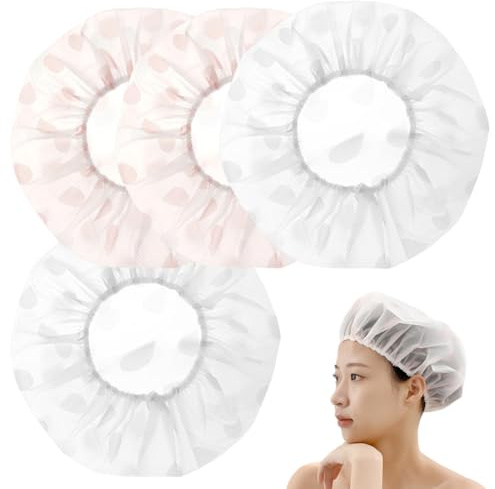 YOFDAL 4 Pezzi Copri Alimenti Riutilizzabili,Multifunzionali,Cuffia da Doccia Impermeabile,Antipolvere, Cappello in EVA Rinforzato (Grigio + Rosa)