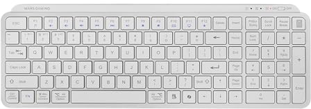 Mars Gaming MK-SILENKEYS, Spagnolo, Tastiera Wireless Full-Format Compatta, Profilo Basso, Switch a Forbice Silenziosi, Tasto Copilot AI, Bluetooth 5.1 Dual 2.4GPRO, Batteria 200h, PC, Mac, Bianco