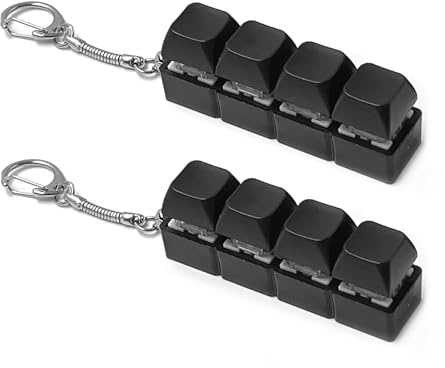 Keyboard Fidget Toy, 4 Keys Decompression Toys, Finger Keyboard Caps | Stress Relief and Focus Enhancer for Adults and Kids (Black)