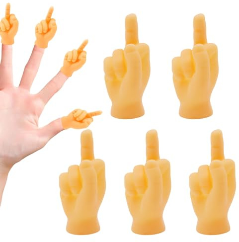 KAHZOR 5 PCS Mini Marionnettes À Doigt D'Honneur En Caoutchouc, Doigt D Honneur Mini Mains, Marionnettes À Doigts Petites Mains, Mini Cadeau Doigt D'Honneur Pour Animaux, Fêtes Et Réseaux Sociaux