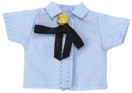RCULWPLP Trendy Miniature Clothes for 1:12 Scale Articulated Figures, Short-Sleeved Shirt, Cosplay Outfit for 15cm Female Dolls, Blue